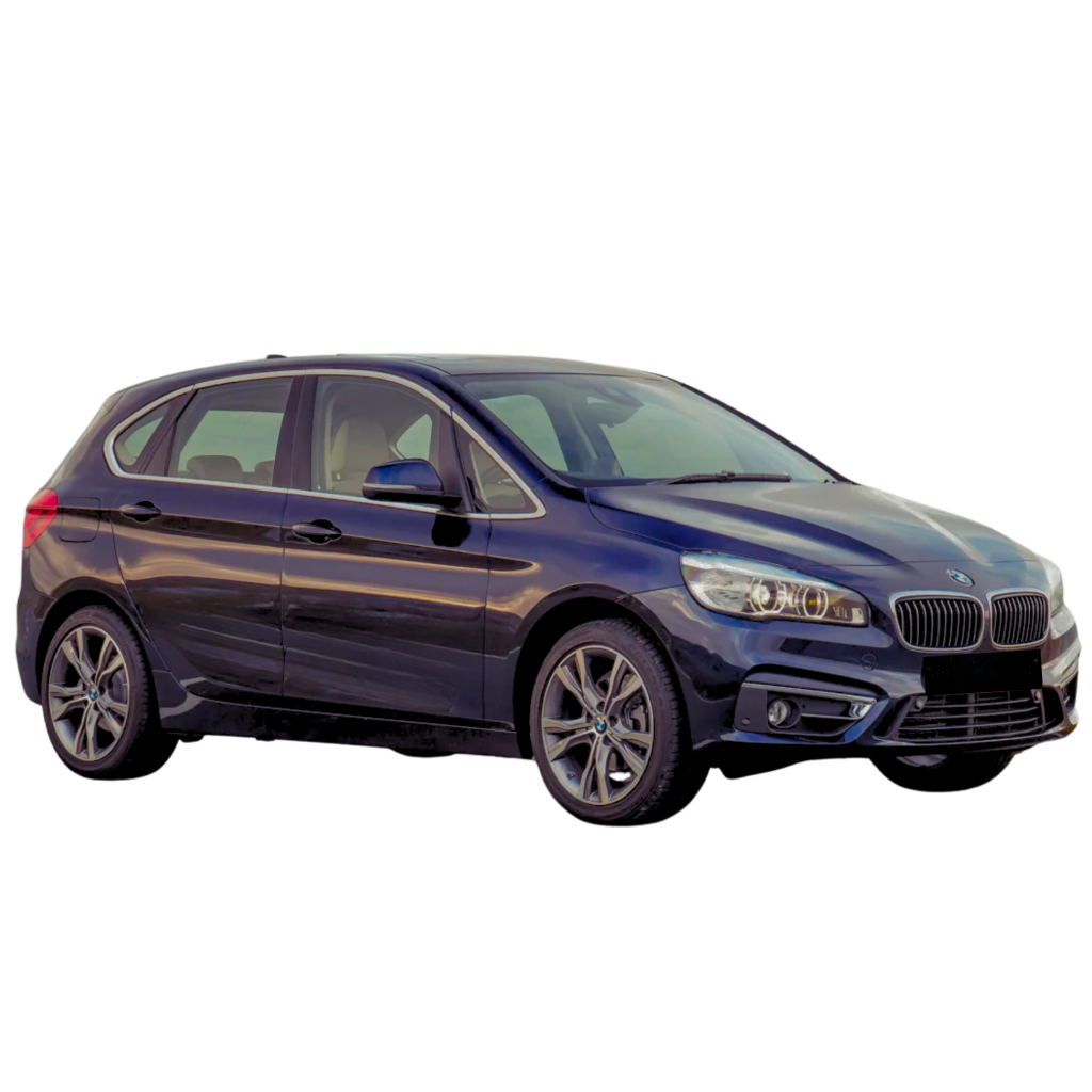 BMW 216D MPV on white background